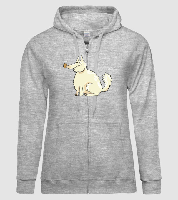 Dog silhouette model gri pe tricou