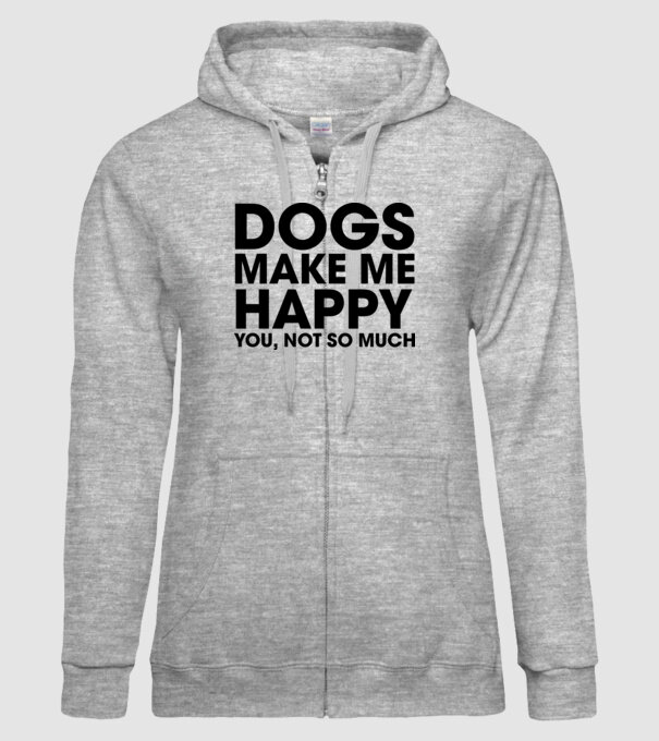 Dogs make me happy model gri pe tricou