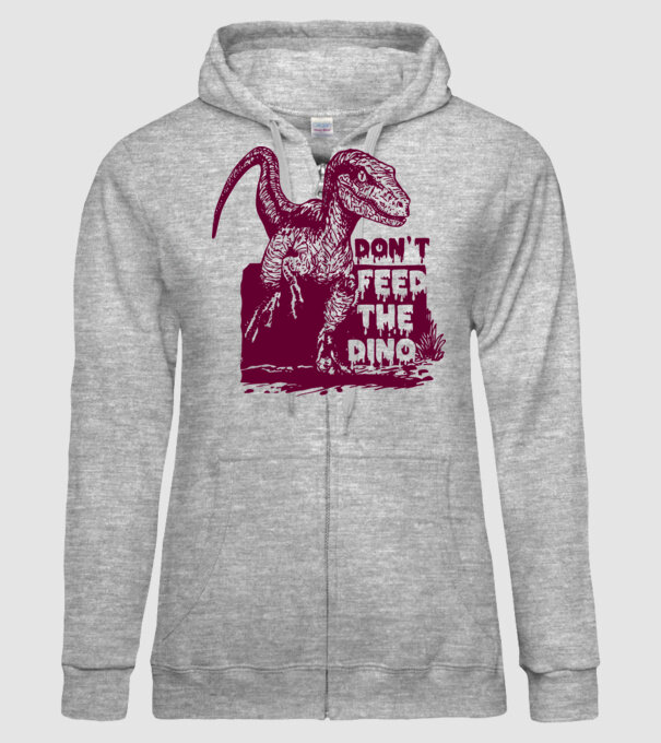 Dont feed the dino model gri pe tricou