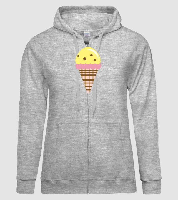 înghețată model gri pe tricou