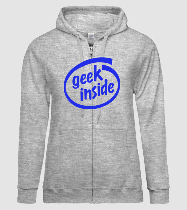 Geek inside model gri pe tricou