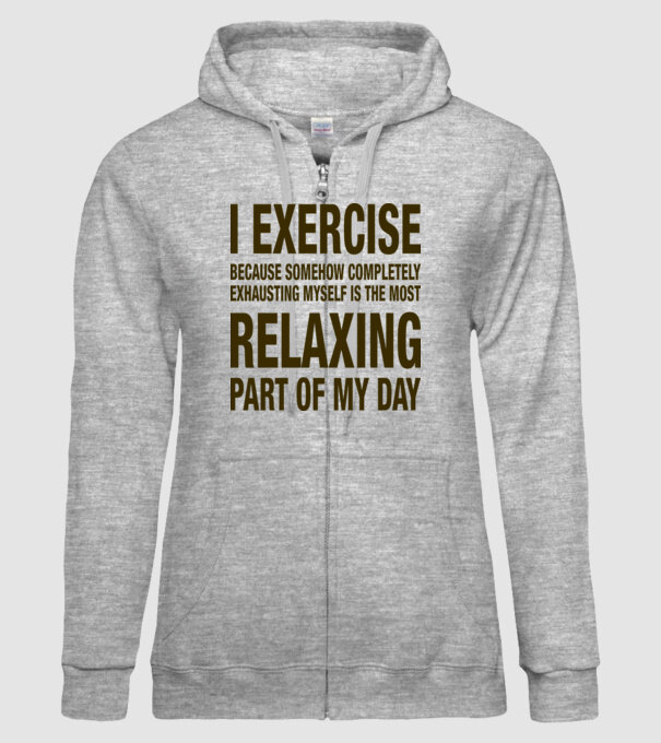 I exercise because model gri pe tricou