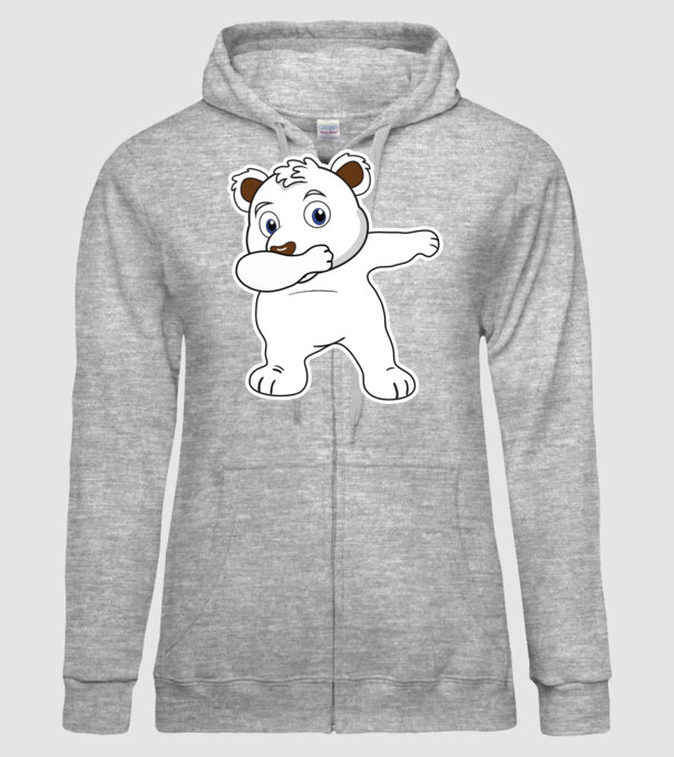 Urs polar DAB model gri pe tricou