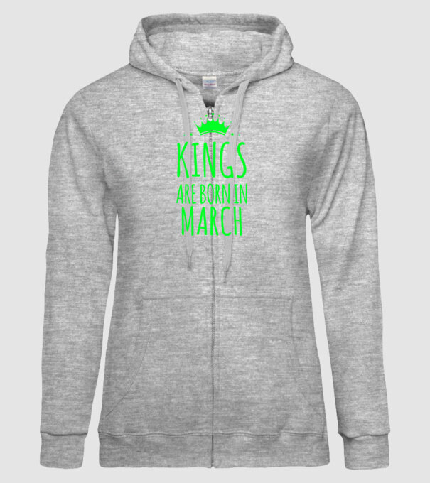 Kings are born in - March model gri pe tricou