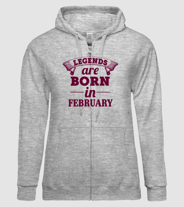 Legends are born in February model gri pe tricou