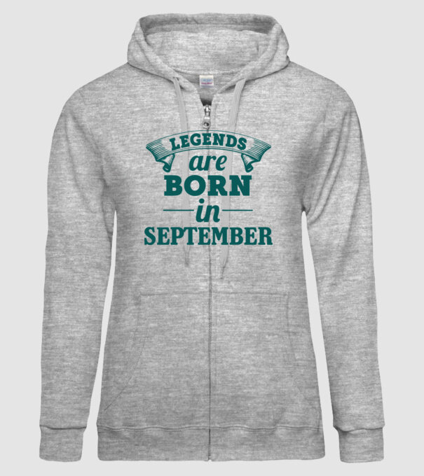 Legends are born in September model gri pe tricou