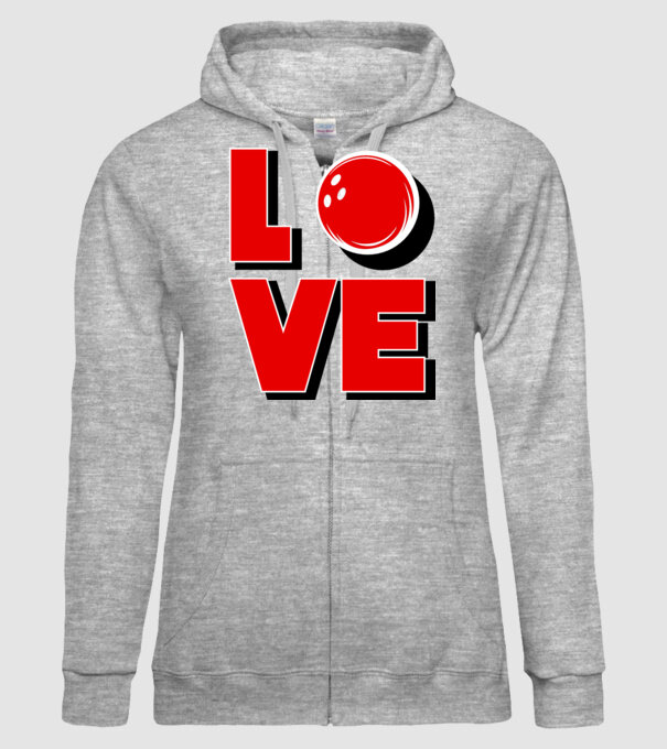 Love bowling model gri pe tricou