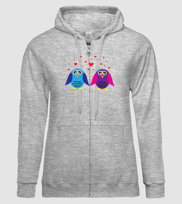 Owl Love model gri pe tricou
