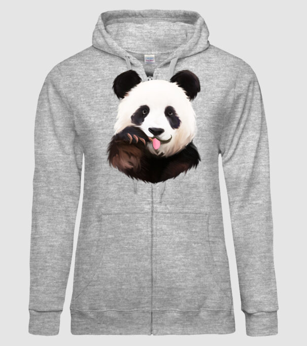 Panda face model gri pe tricou