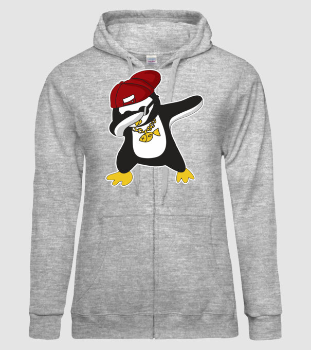 Pinguin DAB model gri pe tricou