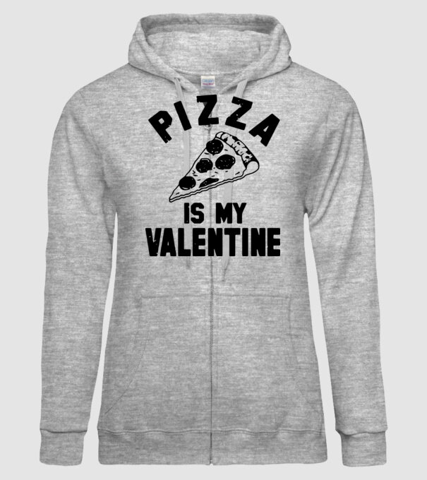 Pizza is valentine model gri pe tricou