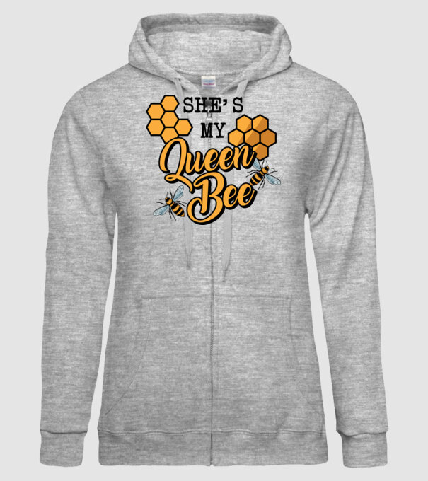 Queen Bee model gri pe tricou