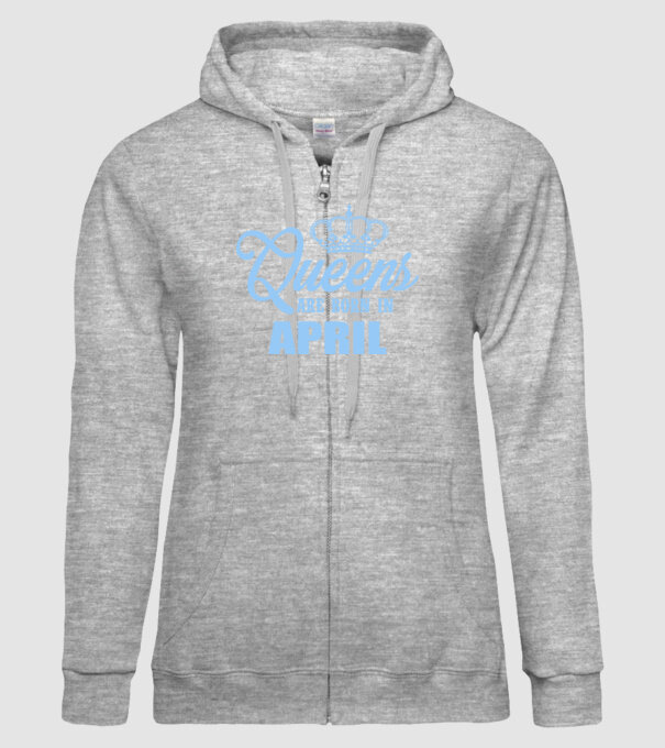 Queens are born in - April model gri pe tricou