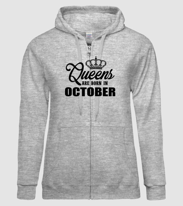 Queens are born in - October model gri pe tricou