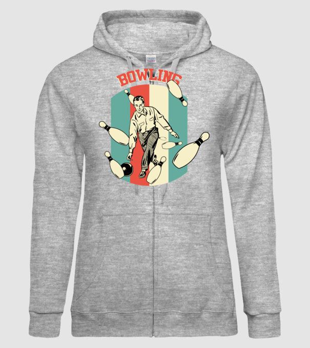 Retro Bowling model gri pe tricou