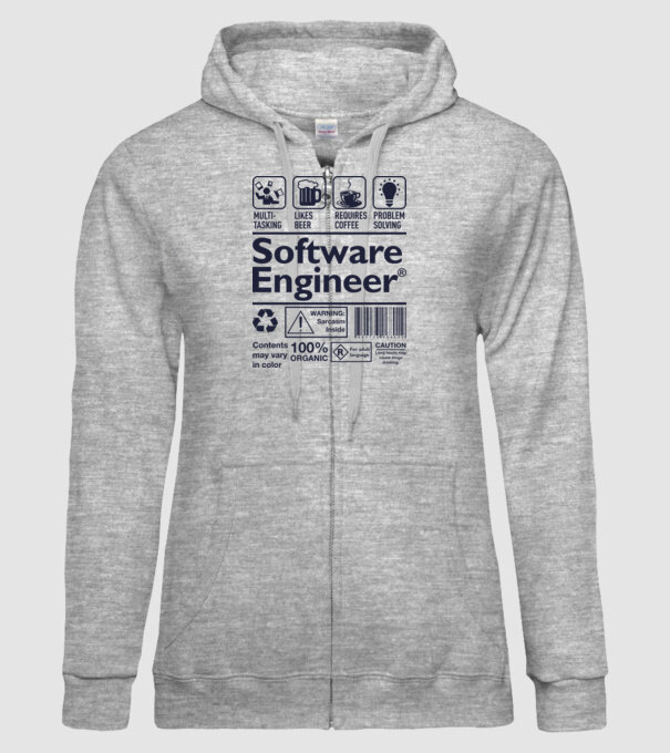 Software Engineer model gri pe tricou