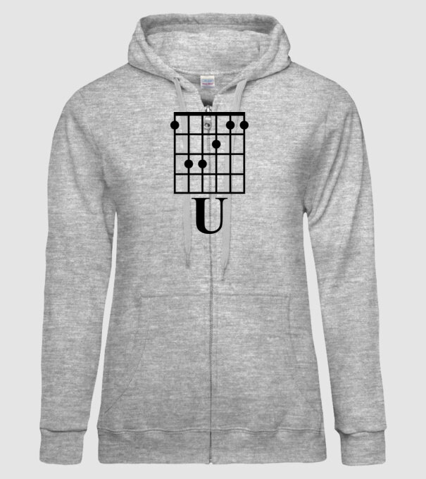 U Chord model gri pe tricou