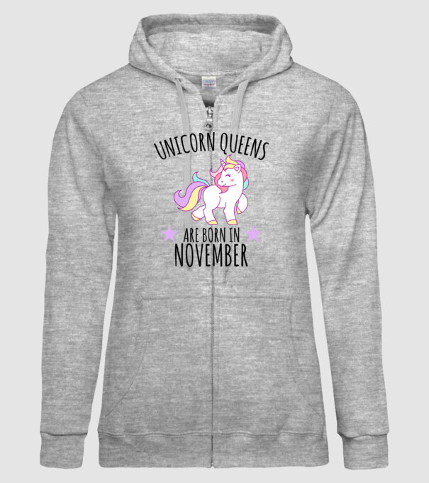 Unicorn Queens are born in - November model gri pe tricou