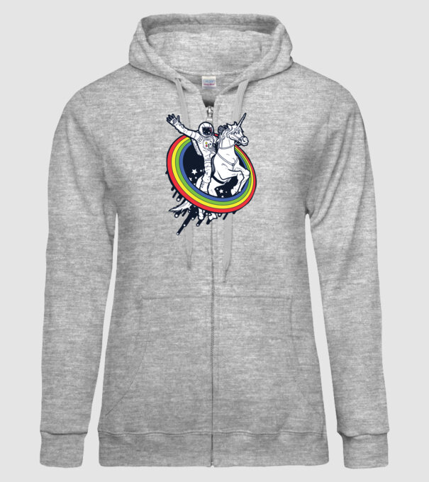 Unicorn Spaceman model gri pe tricou