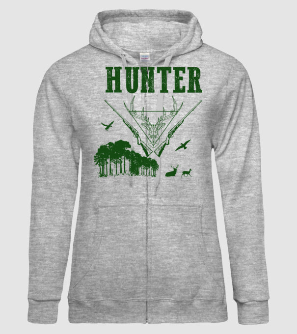 Vânător model gri pe tricou