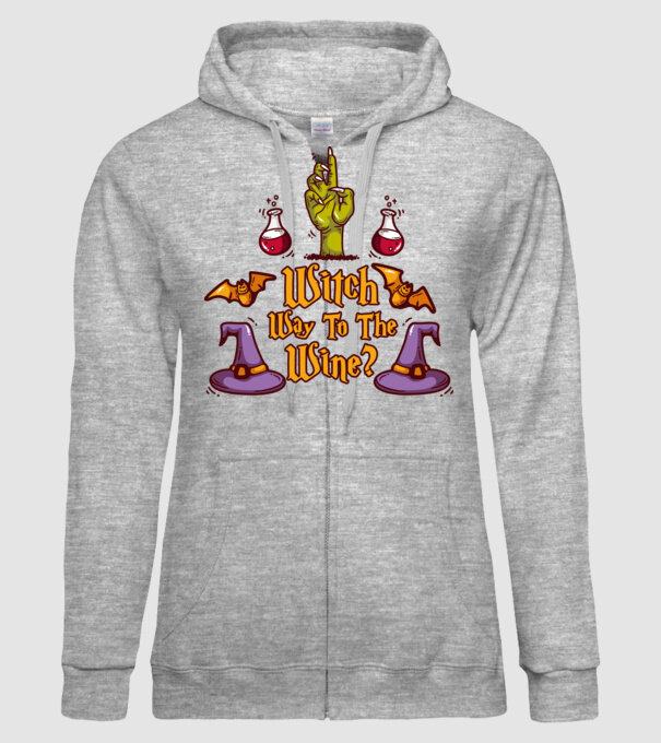 Witch way to the wine model gri pe tricou