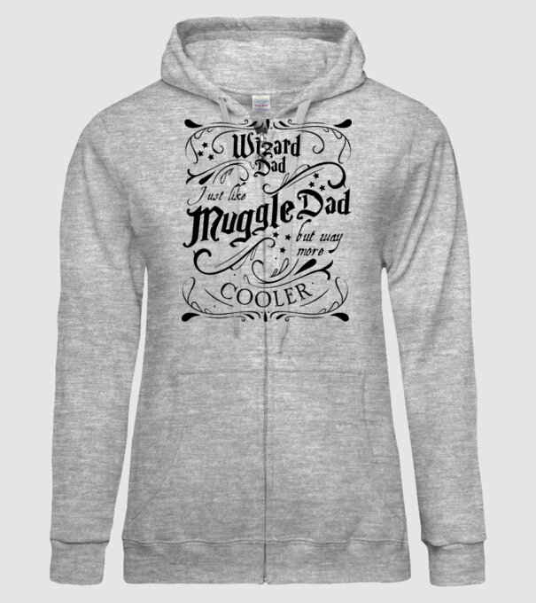Wizard dad model gri pe tricou