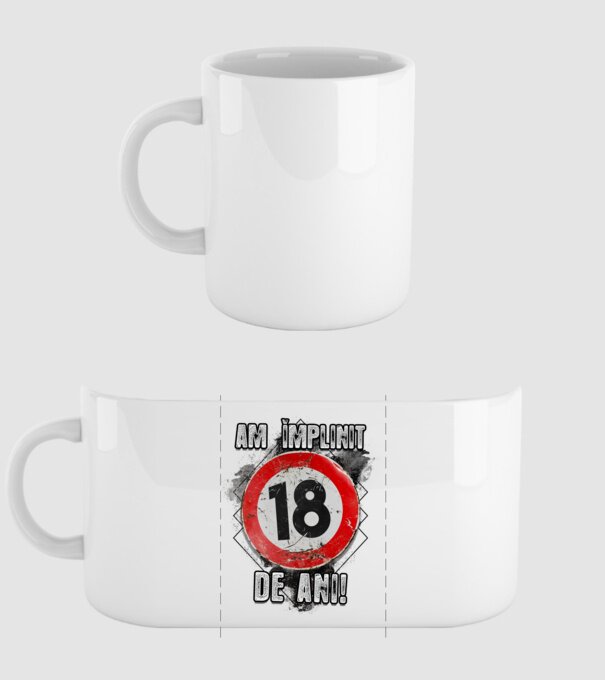 Am împlinit 18 de ani! model alb pe tricou
