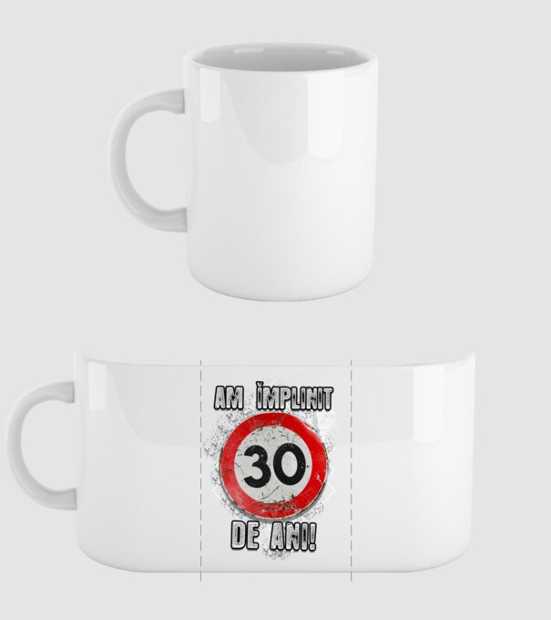 Am împlinit 30 de ani! model alb pe tricou