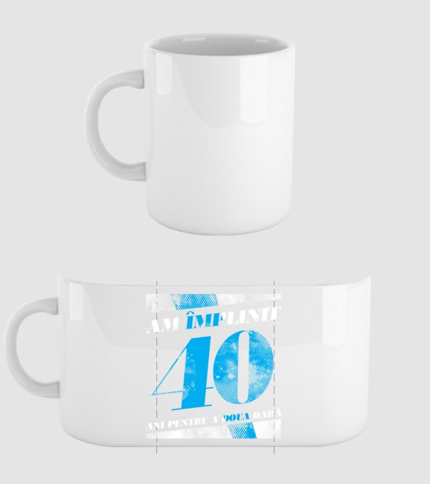 Am împlinit 40 ani pentru a doua oară model alb pe tricou