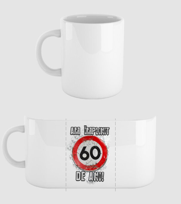 Am împlinit 60 de ani! model alb pe tricou