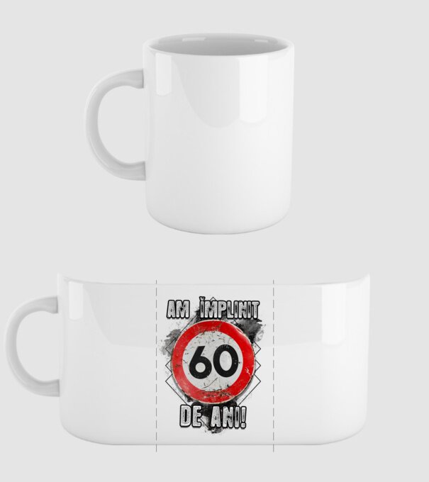 Am împlinit 60 de ani! model alb pe tricou