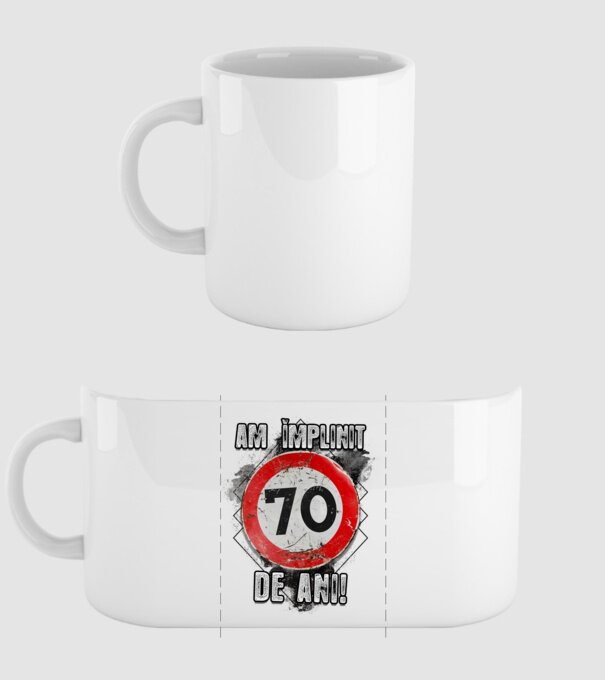Am împlinit 70 de ani! model alb pe tricou