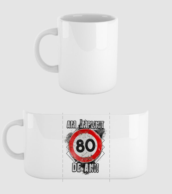 Am împlinit 80 de ani! model alb pe tricou
