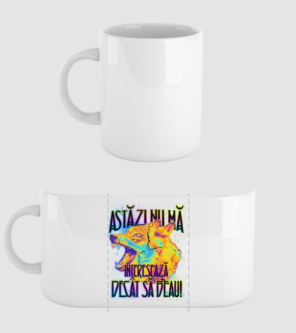 astăzi nu mă interesează decât să beau! model alb pe tricou