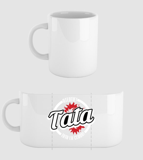 Atenție! Tata la ceaun! model alb pe tricou
