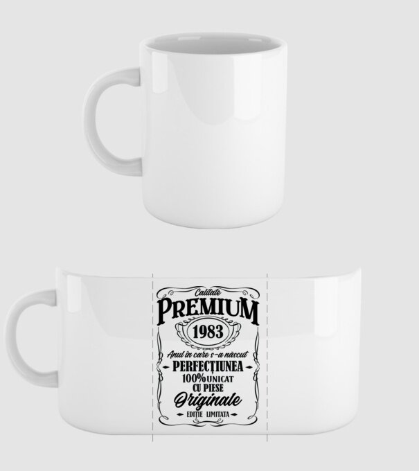 calitate premium -1983 - anul în care s-a născut - perfecțiunea - 100% unicat, cu piese originale, ediție limitată model alb pe tricou