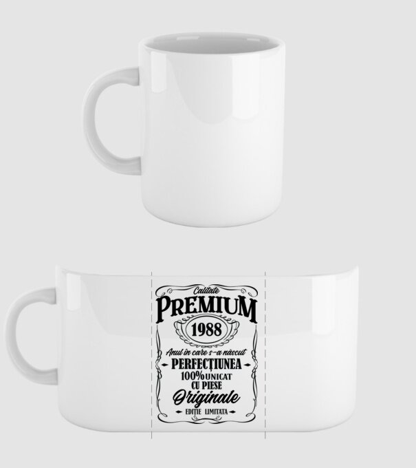 calitate premium -1988 - anul în care s-a născut - perfecțiunea - 100% unicat, cu piese originale, ediție limitată model alb pe tricou