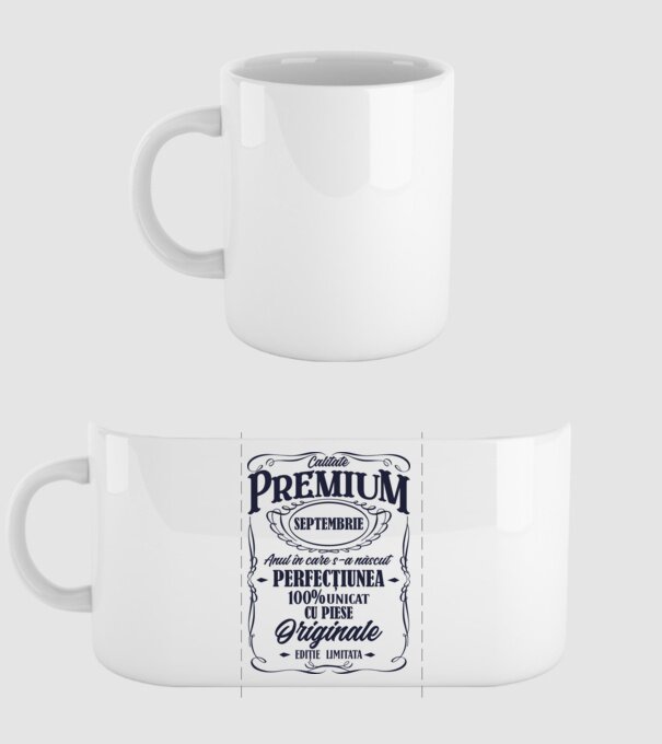 calitate premium -septembrie - anul în care s-a născut - perfecțiunea - 100% unicat, cu piese originale, ediție limitată model alb pe tricou