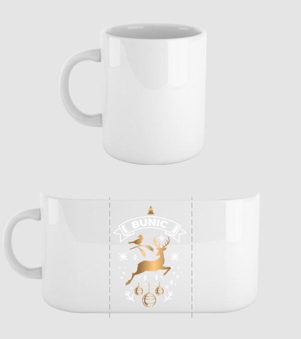 bunic christmas model alb pe tricou
