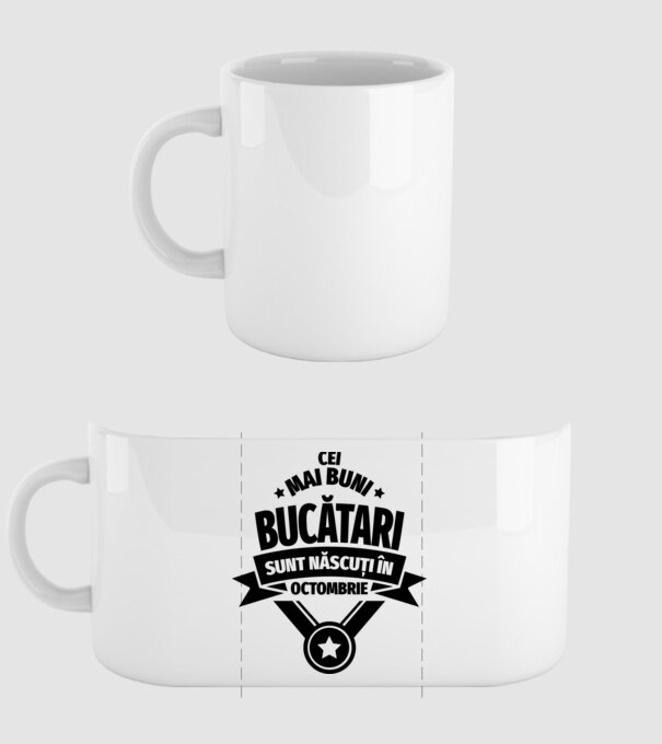 Cei mai buni bucătari sunt născuți în Octombrie model alb pe tricou