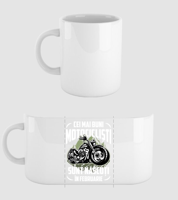 Cei mai buni motocicliști sunt născuți în Februarie model alb pe tricou