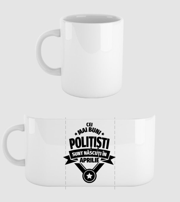 Cei mai buni polițiști sunt născuți în aprilie model alb pe tricou