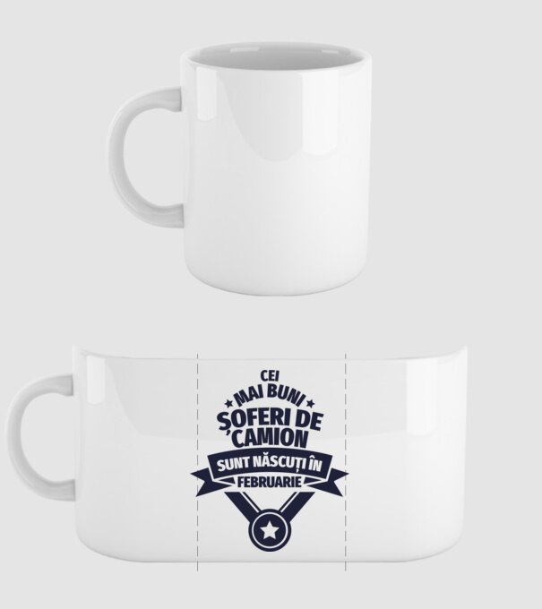 Cei mai buni șoferi de camion sunt născuți în Februarie model alb pe tricou