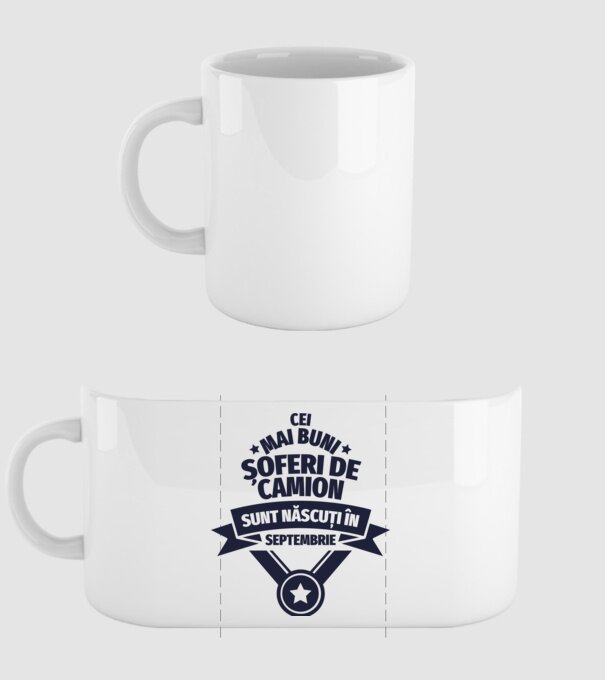 Cei mai buni șoferi de camion sunt născuți în Septembrie model alb pe tricou