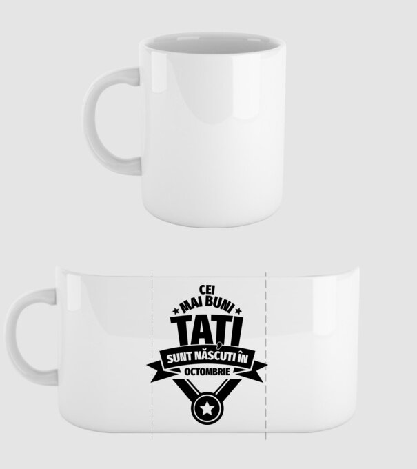 Cei mai buni Tați sunt născuți în octombrie. model alb pe tricou
