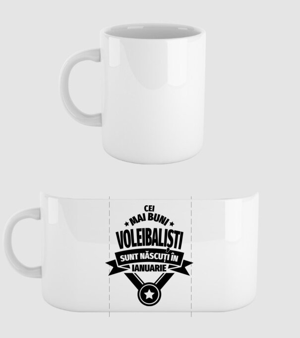 Cei mai buni voleibaliști sunt născuți în Ianuarie model alb pe tricou