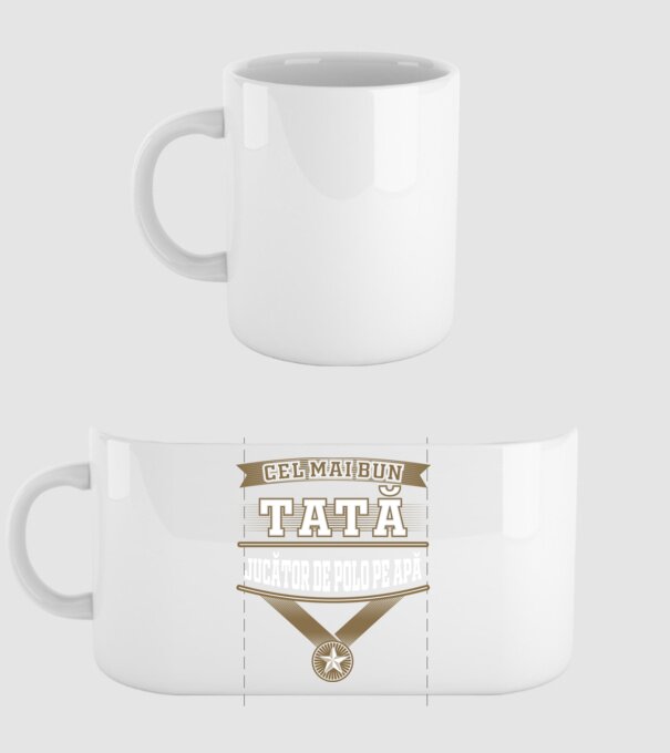 Cel mai bun tată jucător de polo pe apă model alb pe tricou