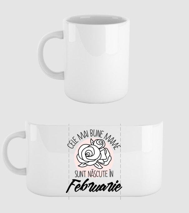 Cele mai bune mame sunt născute în Februarie model alb pe tricou