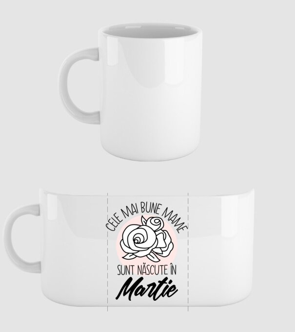 Cele mai bune mame sunt născute în Martie model alb pe tricou