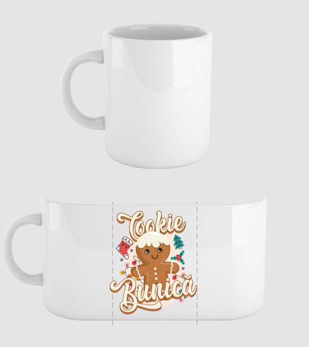 Cookie bunică model alb pe tricou